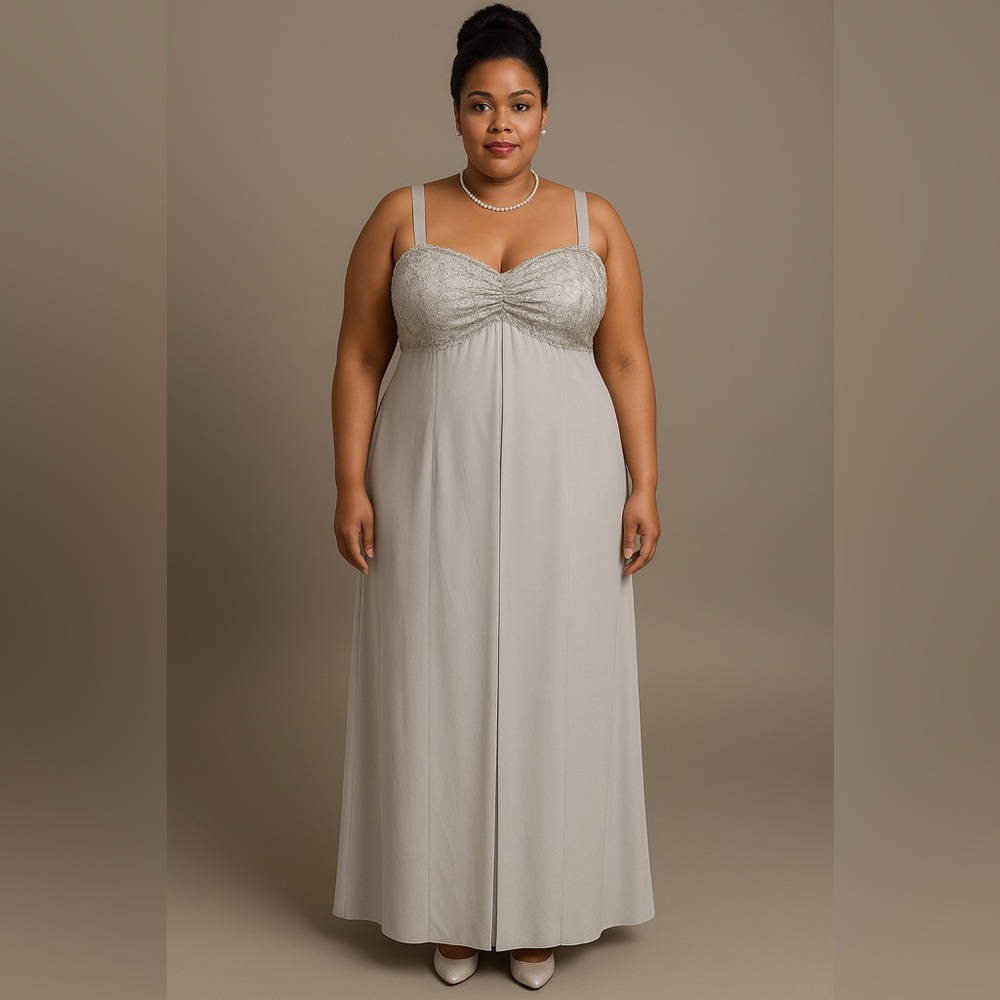Aspeed sz 2x gray long formal dress